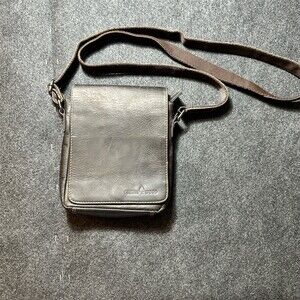 GREENWOOD Messenger Bag Unisex Small Brown Crossbody Adjustable Strap